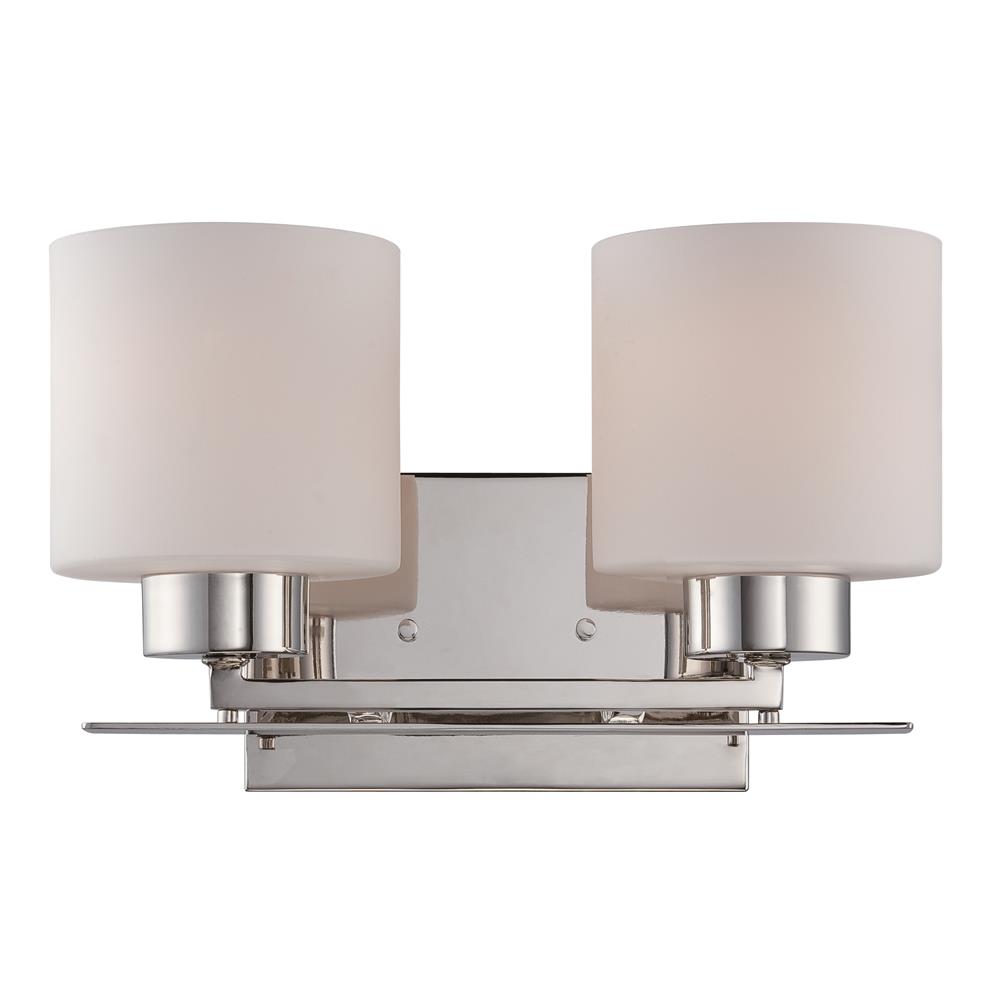 Nuvo Lighting 60/5202  Parallel - 2 Light Vanity Fixture with Etched Opal Glass in Polished Nickel Finish